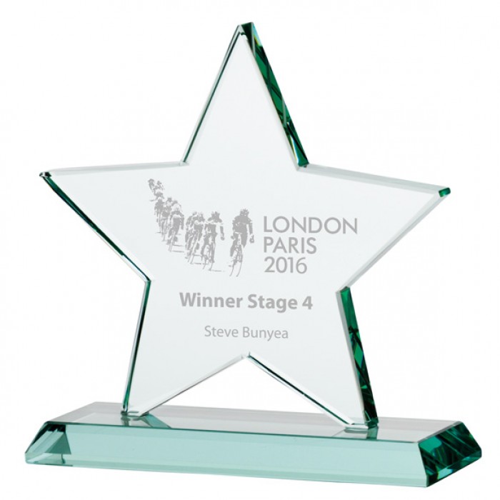 GALAXY STAR JADE GLASS AWARD - 170MM - AVAILABLE IN 3 SIZES